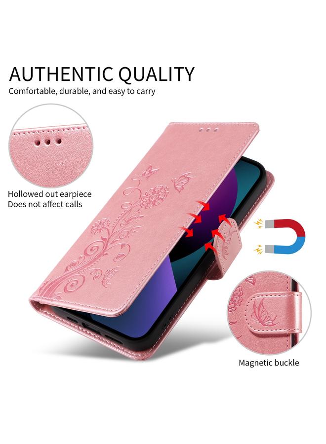 S-TOP Case For iPhone 11 Pro Max Embossed Butterfly Flowers Leather Phone Case - Image 5