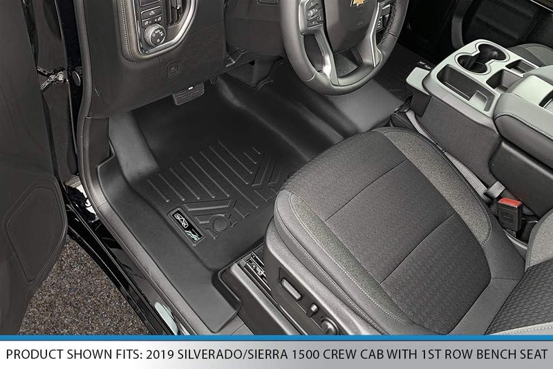 MAX LINER Custom Fit Floor Mats 2 Row Set Black for 2019-2022 Silverado/Sierra 1500 Double Cab - Image 2