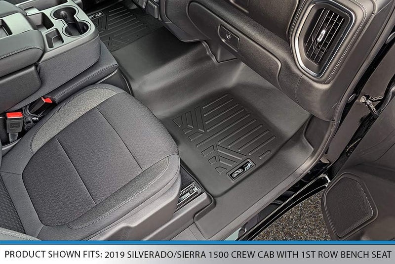 MAX LINER Custom Fit Floor Mats 2 Row Set Black for 2019-2022 Silverado/Sierra 1500 Double Cab - Image 3