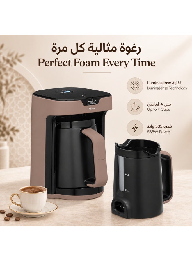 Fakir Automatic Turkish Coffee Maker with Anti-Overflow System, 4 Cups, Beige/Black - Image 2