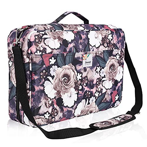 Shulaner Pencil Case Slot Holds 480 to 488 Colored Pencils or 320 to 328 Color Gel Pens with Zipper Closure Large Capacity Nylon Pen Organizer Bag with Shoulder Strap for Painter or Artist Black - Image 1