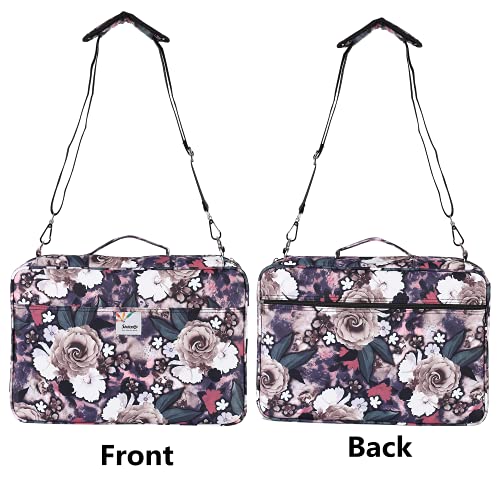 Shulaner Pencil Case Slot Holds 480 to 488 Colored Pencils or 320 to 328 Color Gel Pens with Zipper Closure Large Capacity Nylon Pen Organizer Bag with Shoulder Strap for Painter or Artist Black - Image 5