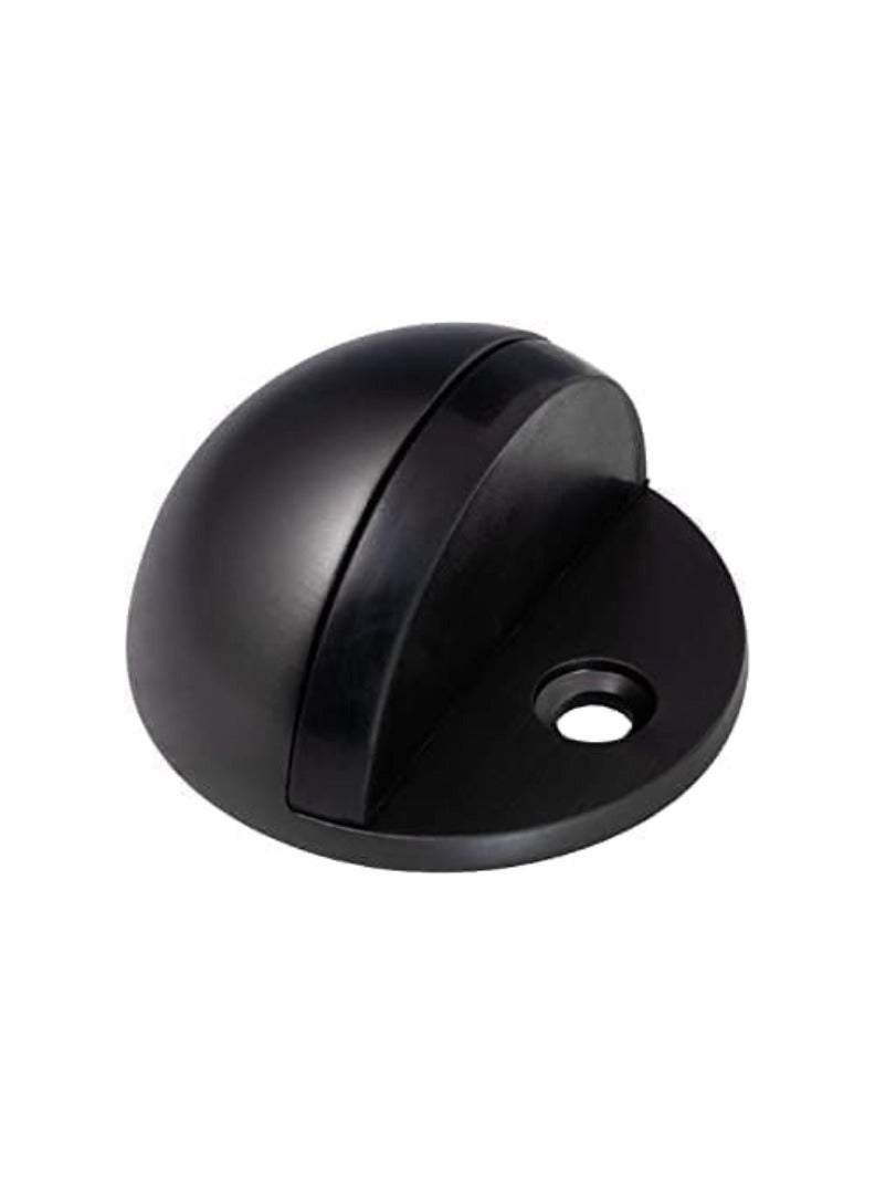 KNP Matt Black Door Stopper Half Moon Oval Floor Door Stop-Solid Stainless Steel Door Stopper and Rubber Bumper 1 Psc - Image 1