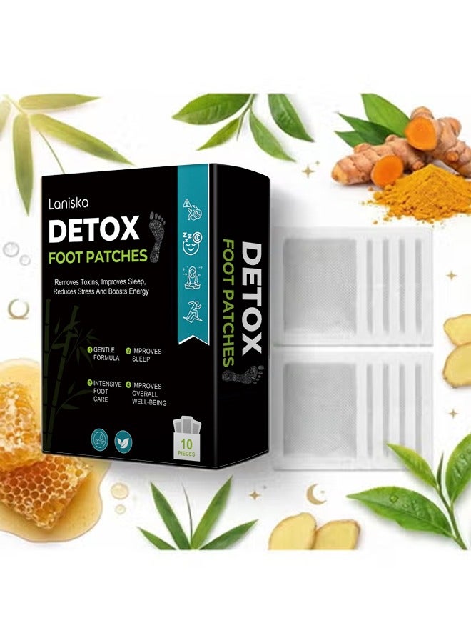 LANISKA Detox Foot Patches for Improved Circulation, Metabolism Boost, and Stress Relief - 10 Pieces, Easy to Use, Gentle Formula for Daily Comfort - Image 1