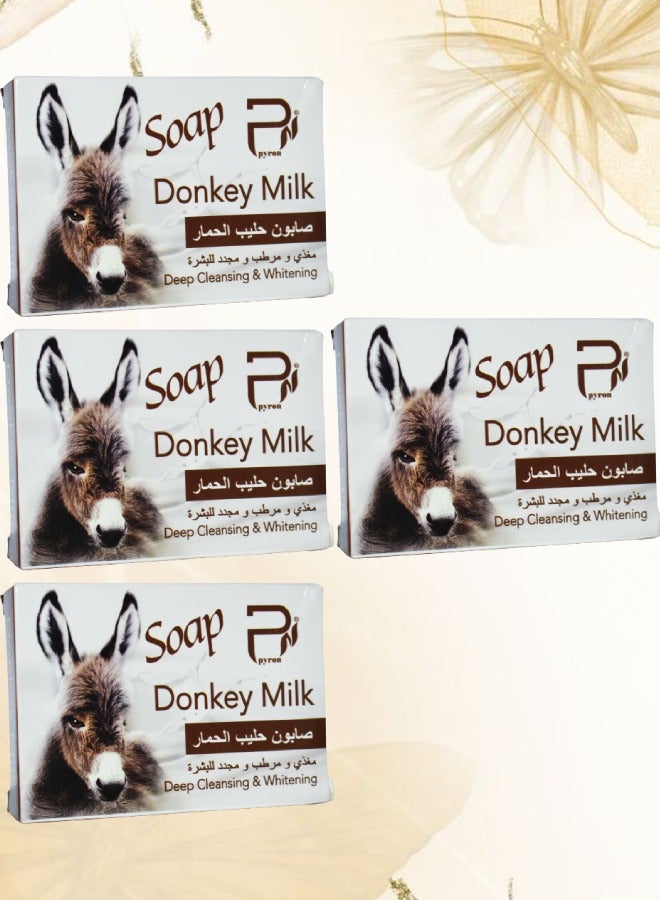 PYRON 4 Pieces Donkey Milk Soap Deep Cleansing And Whitening - Image 1