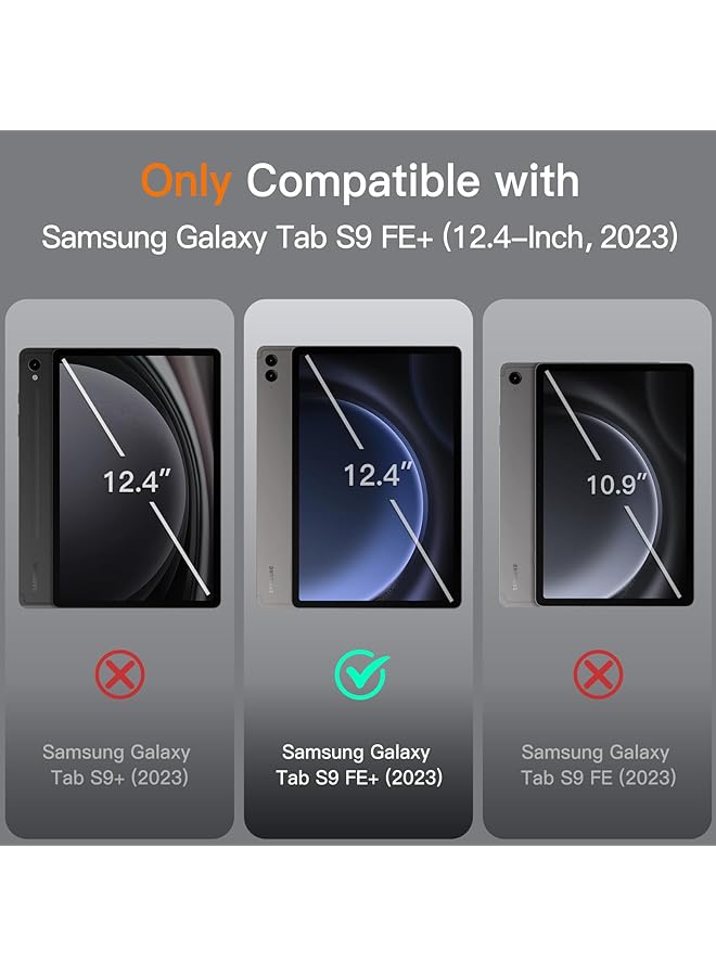جي تيك حافظة لجهاز سامسونج جالكسي تاب S9 Fe+ S9 Fe Plus مقاس 12.4 بوصة مع حامل قلم S، غطاء واقٍ رفيع من البولي يوريثان مع حامل متعدد الزوايا، أسود - Image 2