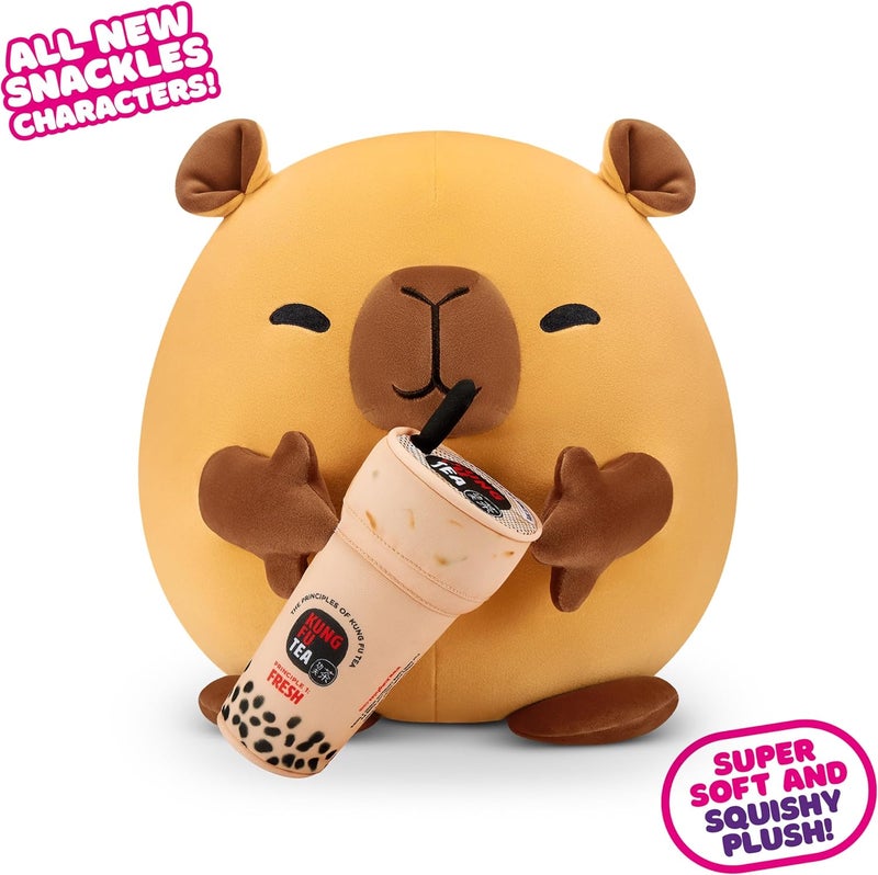 Snackles 77606D Capybara (Kung Fu, Bubble Tea), Shiba Inu, Series 2, Large Plush Toy, Large (40 cm) - Image 2