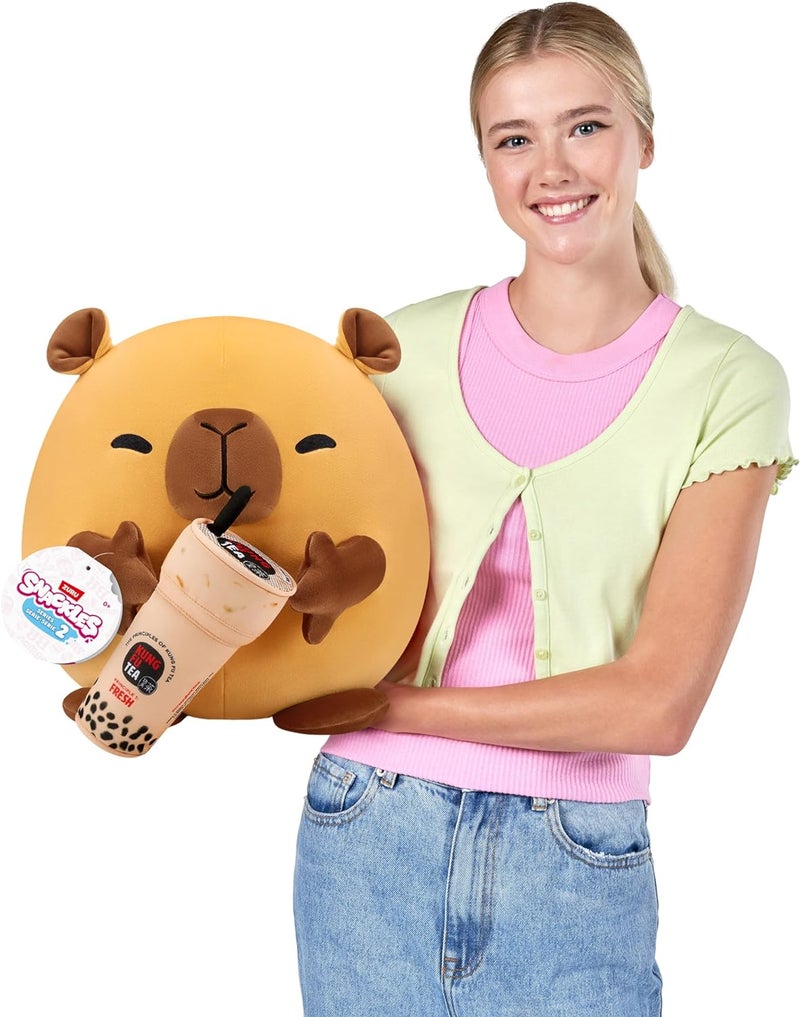 Snackles 77606D Capybara (Kung Fu, Bubble Tea), Shiba Inu, Series 2, Large Plush Toy, Large (40 cm) - Image 4