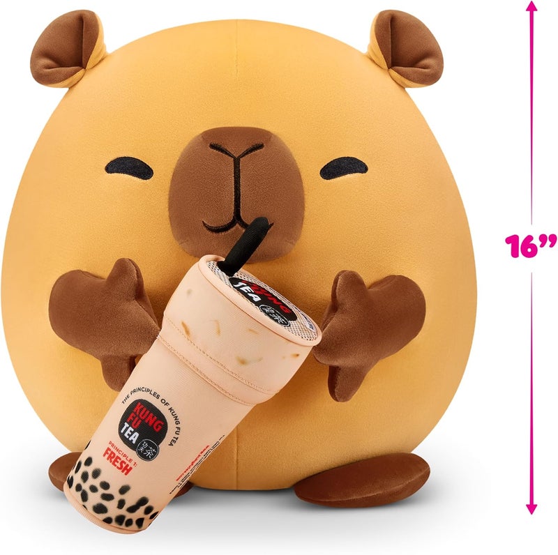 Snackles 77606D Capybara (Kung Fu, Bubble Tea), Shiba Inu, Series 2, Large Plush Toy, Large (40 cm) - Image 3