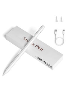 Stylus Pen for Touch Screens iPad Universal Thin Tip with Magnetic Adhesive Compatible iPhone - - Samsung - Android - Tablets and Other Screens White