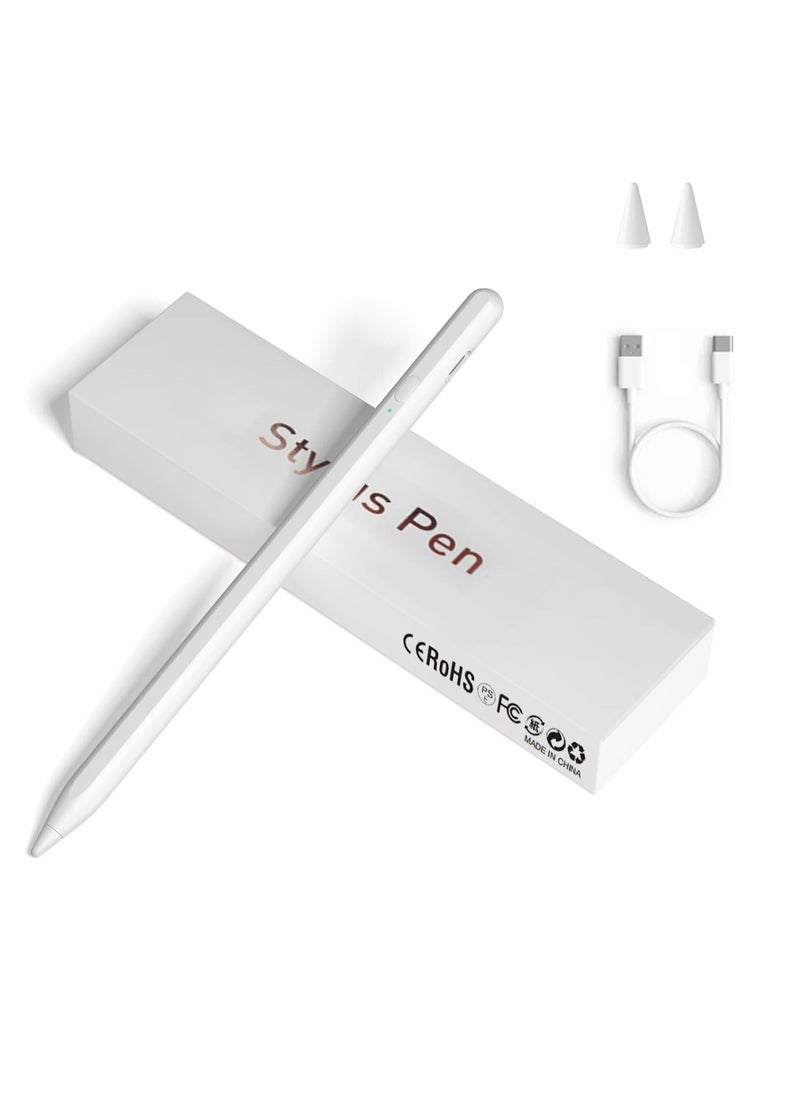 Generic - Stylus Pen for Touch Screens iPad Universal Thin Tip with Magnetic Adhesive Compatible iPhone - - Samsung - Android - Tablets and Other Screens White - Image 1