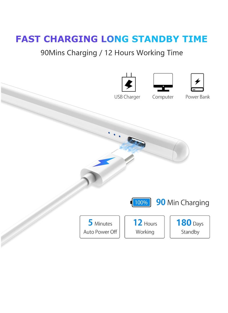 Generic - Stylus Pen for Touch Screens iPad Universal Thin Tip with Magnetic Adhesive Compatible iPhone - - Samsung - Android - Tablets and Other Screens White - Image 1