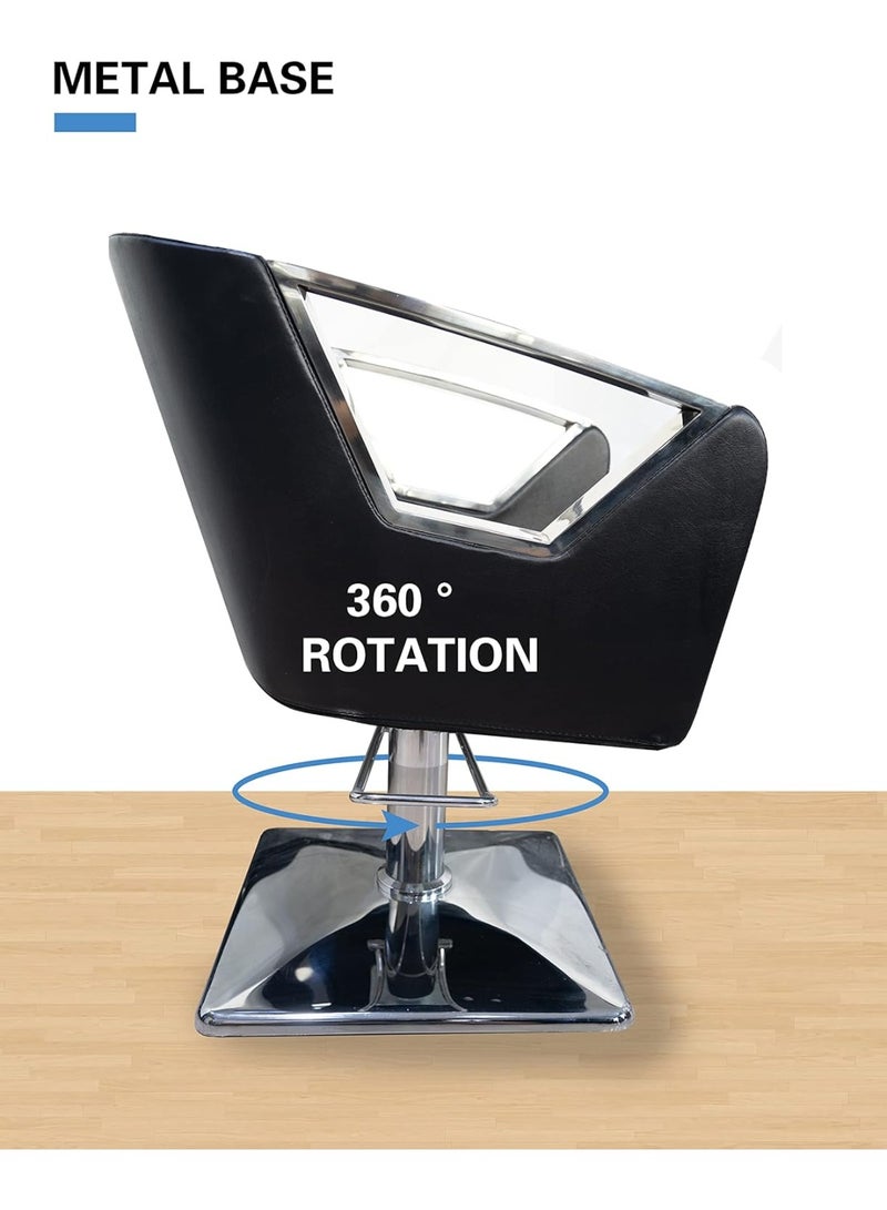 Meishida Ladies Salon chair barber chair, HydraulicAdjustable Hair Styling & Make-up Chair for barber shop Beauty Salon Equipment (Black)  - Image 3