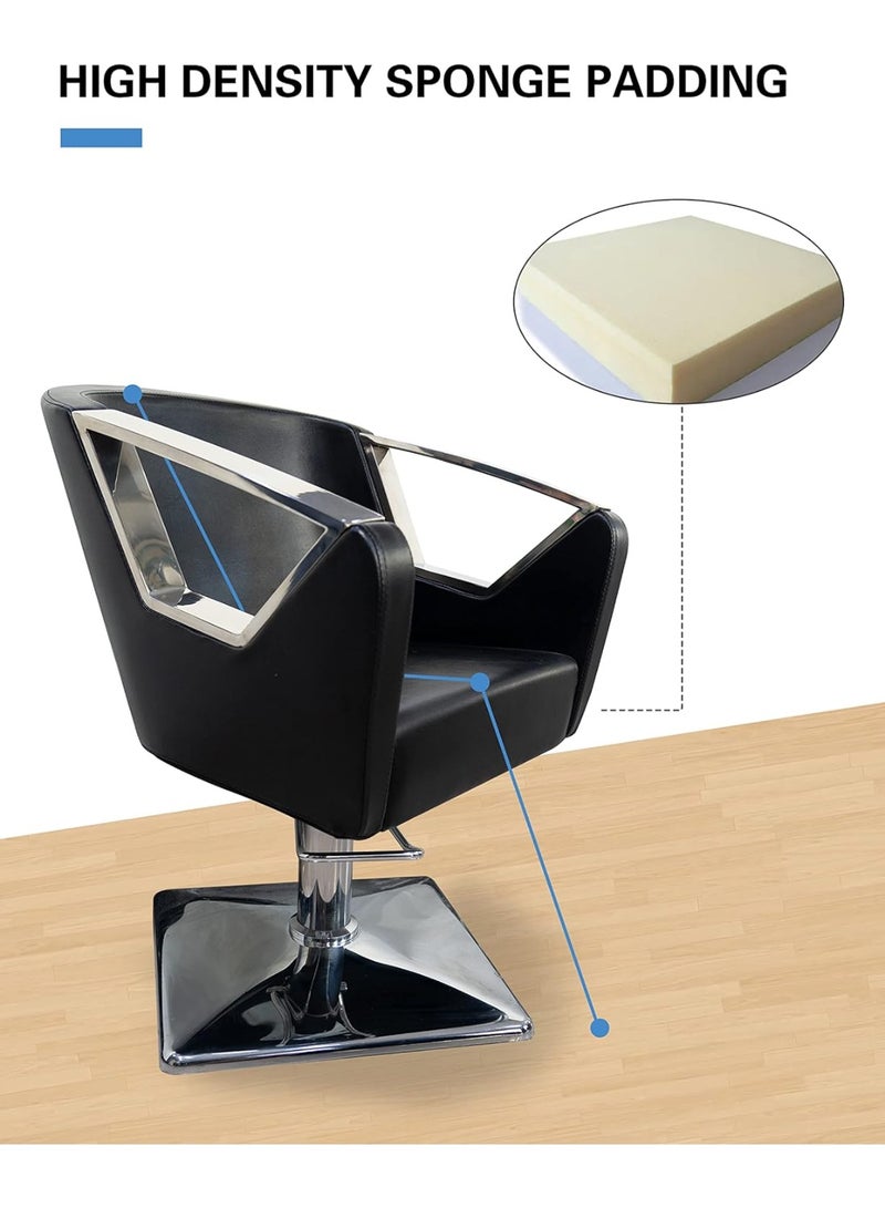 Meishida Ladies Salon chair barber chair, HydraulicAdjustable Hair Styling & Make-up Chair for barber shop Beauty Salon Equipment (Black)  - Image 2