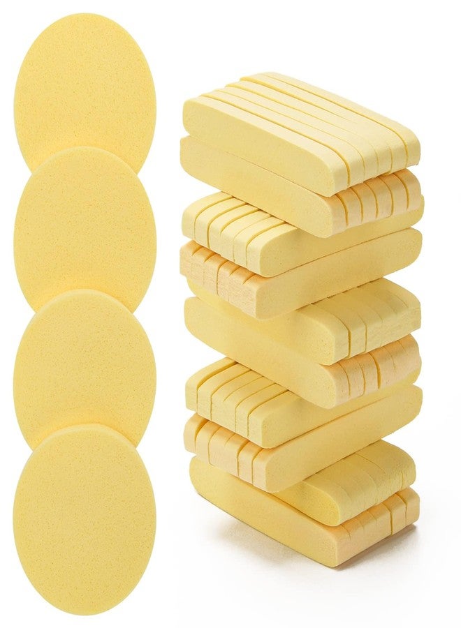 CARTZILLA 24 Pcs Facial Sponge Compressed, Face Cleansing Sponge Estheticians Compressed Makeup Facial Round Wash Face for Women Compress Exfoliating Removal - Image 1
