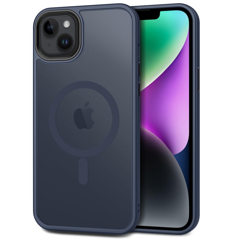 CACOE Magnetic Case for iPhone 13 & iPhone 14 6.1 inch-Compatible with MagSafe & Magnetic Car Phone Mount,TPU Thin Phone Cases Cover Protective Shockproof Anti-Fingerprint(Dark Blue) - Image 1