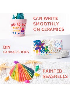 JR.WHITE Glitter Metallic Paint Pens: Sparkle Water-Based Marker Pen For Greeting Cards, Mugs, Wood, Art Drawing, Rock Painting, Posters, Albums, Scrapbooking (18-Count)  - Image 2
