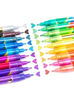 JR.WHITE Glitter Metallic Paint Pens: Sparkle Water-Based Marker Pen For Greeting Cards, Mugs, Wood, Art Drawing, Rock Painting, Posters, Albums, Scrapbooking (18-Count)  - Image 1