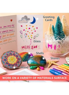 JR.WHITE Glitter Metallic Paint Pens: Sparkle Water-Based Marker Pen For Greeting Cards, Mugs, Wood, Art Drawing, Rock Painting, Posters, Albums, Scrapbooking (18-Count)  - Image 4