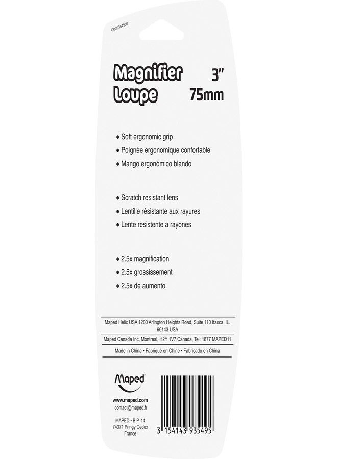 Maped Ergologic Large 2.5X Magnifying Glass, 3", Assorted Colors - Image 4