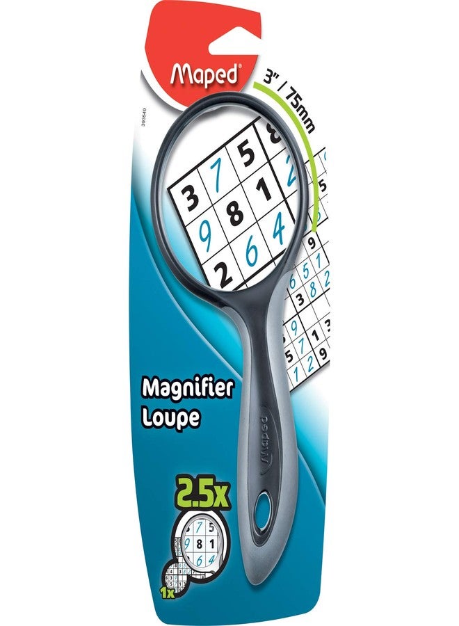 Maped Ergologic Large 2.5X Magnifying Glass, 3", Assorted Colors - Image 1