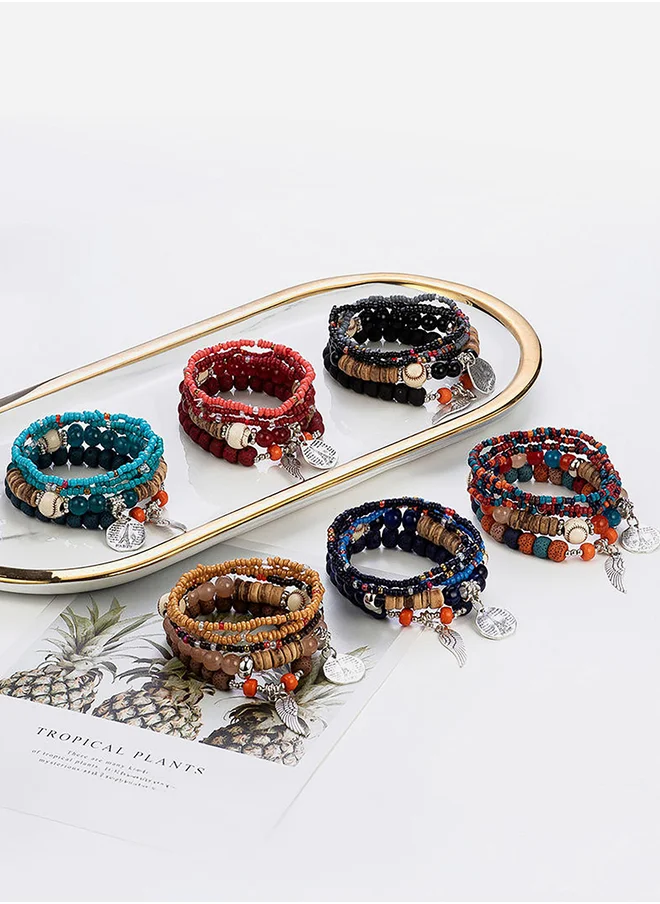 Take Two Set of 5 -  Bohemian Beaded Bracelets