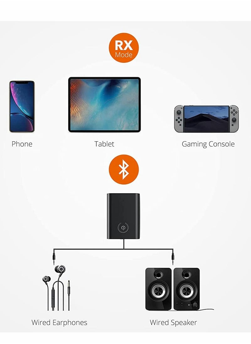 Excefore - Bluetooth Adapter, Bluetooth 5.0 Transmitter and Receiver,3.5mm Wireless Audio Adapter - Image 1