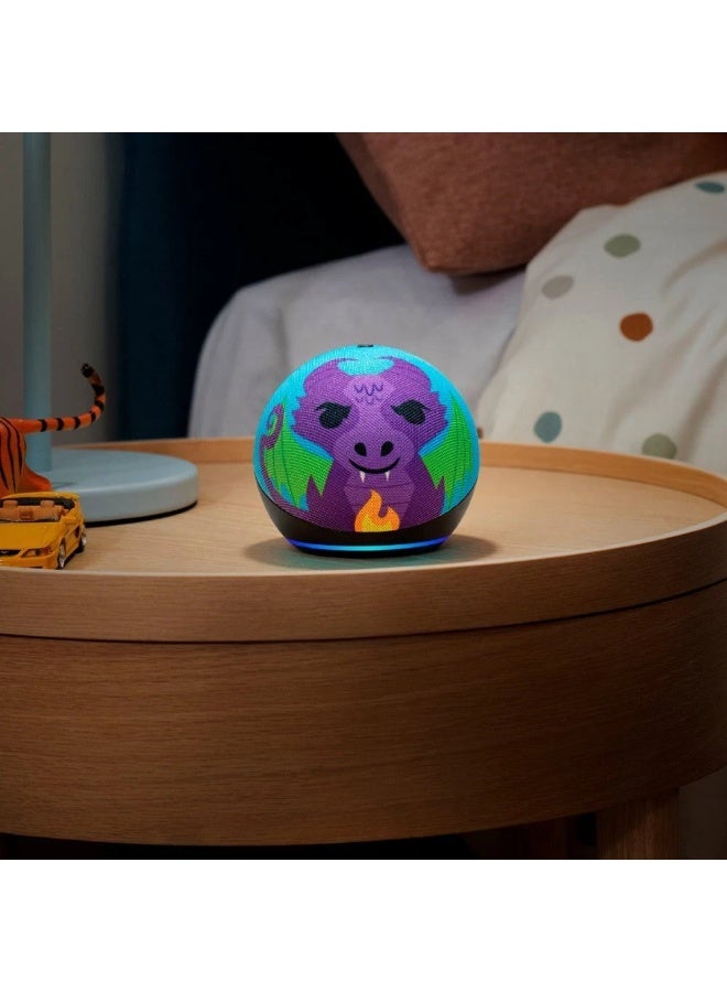 إيكو سماعة Echo Dot Kids الجيل الخامس – سماعة ذكية بتقنية البلوتوث مع Alexa، تدعم التحكم الصوتي بالأجهزة المنزلية الذكية، وتشغيل الموسيقى وتلاوة القرآن، مع دعم اللهجة الخليجية. تتميز بصوت محسن وتصميم مناسب للأطفال مع مزايا رقابة أبوية وتجربة تفاعلية ممتعة وآمنة. - Image 2