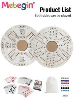 MEBEGIN Jackaroo Board Game Set with 24 Marbles and 54 Playing Cards, Fun Table Games for 4-6 Players, Wooden Creative Puzzle Toys, Parent-child Recreational Toys, Suitable for Family Activities and Parties, 54*54CM  - Image 4