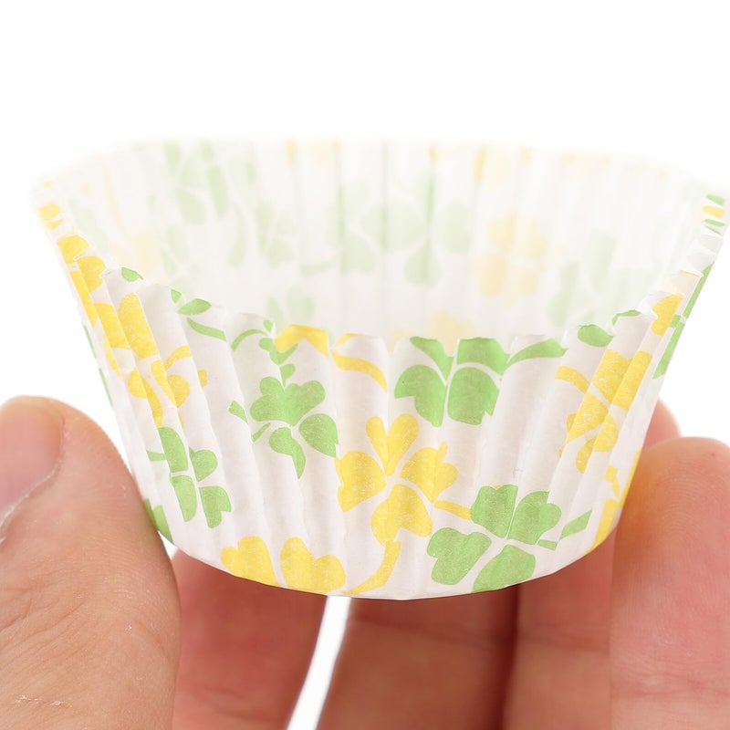 Green Leaf Pattern 100 Pcs Oil Proof Paper Cupcake Baking Liners for Wedding Party - Image 5