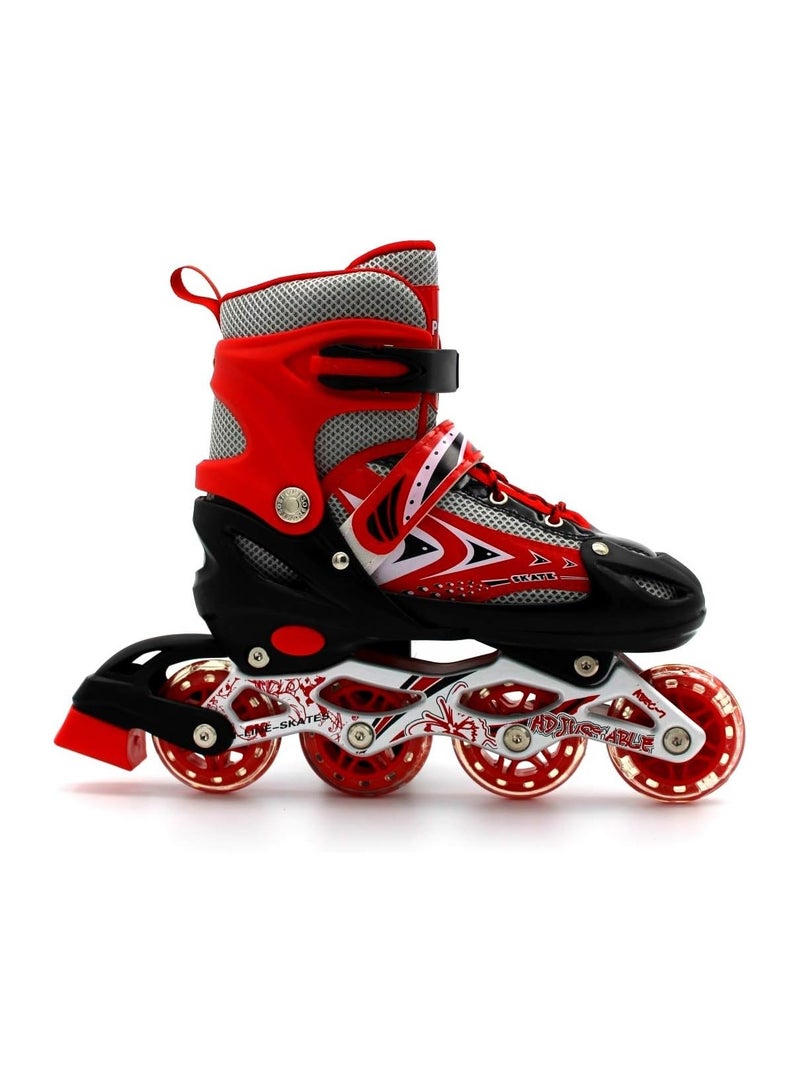 DubaiGallery Adjustable Size Breathable Kids Inline Roller Skates with Safety Gear Set Helmet Knee Elbow Wrist Pads Carry Bag Fun Outdoor Sports Activity for Children Boys and Girls Blade Wheel Skating Shoes  - Image 4