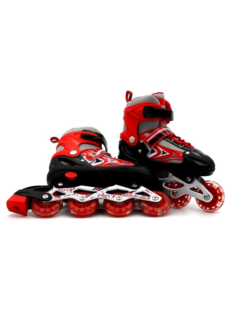 DubaiGallery Adjustable Size Breathable Kids Inline Roller Skates with Safety Gear Set Helmet Knee Elbow Wrist Pads Carry Bag Fun Outdoor Sports Activity for Children Boys and Girls Blade Wheel Skating Shoes  - Image 2