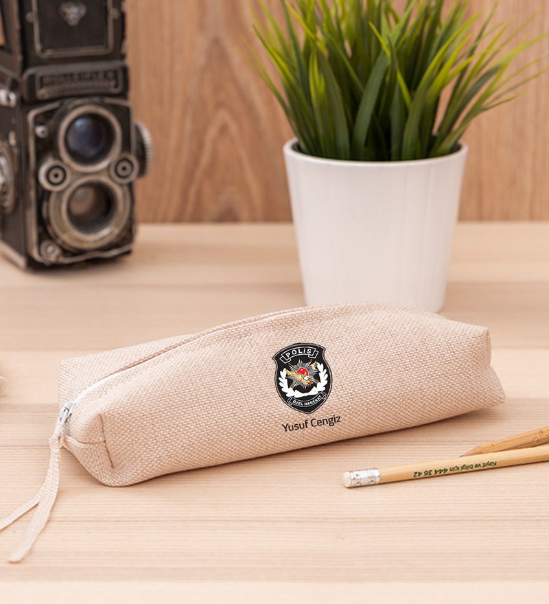 Hediye Dükkanı Gift Shop Personalized Special Operations Police Linen Cloth Pencil Case