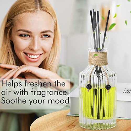 INFTYLE Reed Diffuser Bottle Set of 2 Glass Diffuser Bottles 8oz/250ml Empty Clear Decorative Bottle with Stoppers and Reed Sticks Bulk Reusable Perfume Jar - Image 3