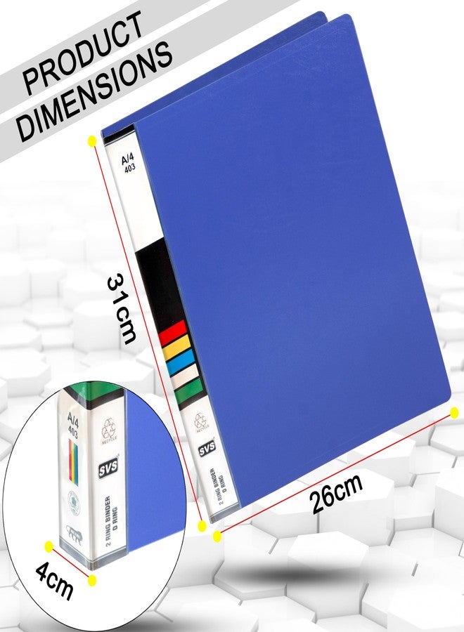 TULMAN 4 Pack A4 Ring Binder File | Tough & Durable 2D A4 Size Box Board File for Certificates, Documents, Papers, Office, School & Home Use | Strong Document Holder & Organizer (Blue) - Image 2