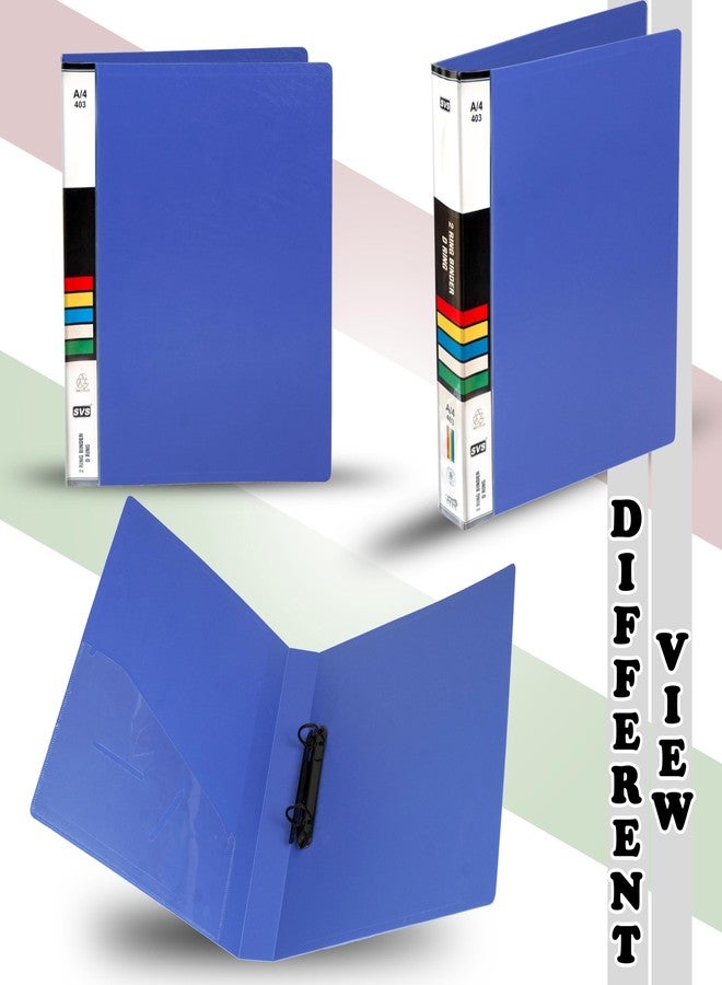 TULMAN 4 Pack A4 Ring Binder File | Tough & Durable 2D A4 Size Box Board File for Certificates, Documents, Papers, Office, School & Home Use | Strong Document Holder & Organizer (Blue) - Image 3
