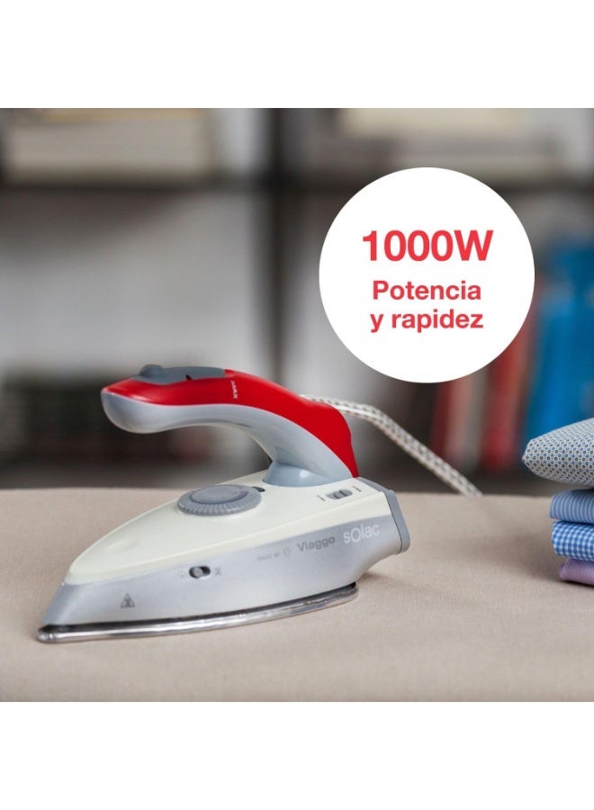 Solac Viaggio Pro Steam Iron, 1100 Watt, 90 ml, White *  red - PV1652 - Image 2