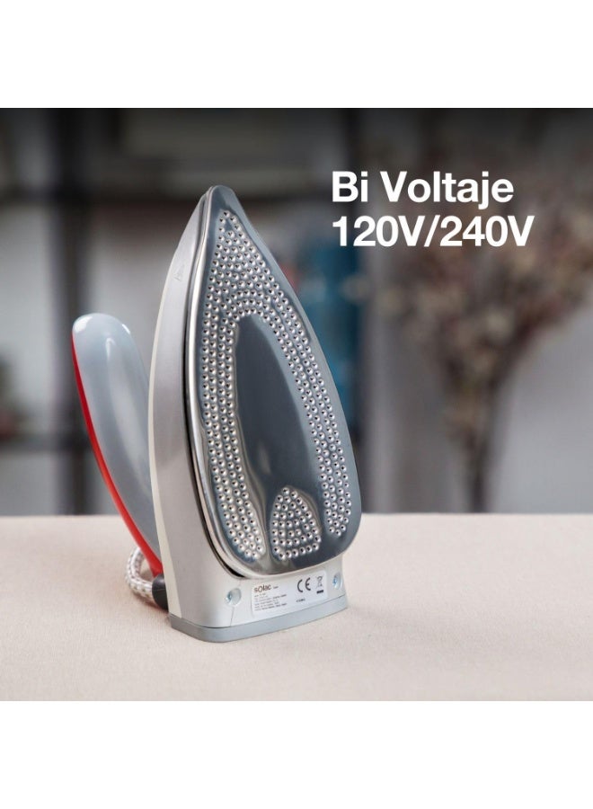 Solac Viaggio Pro Steam Iron, 1100 Watt, 90 ml, White *  red - PV1652 - Image 4