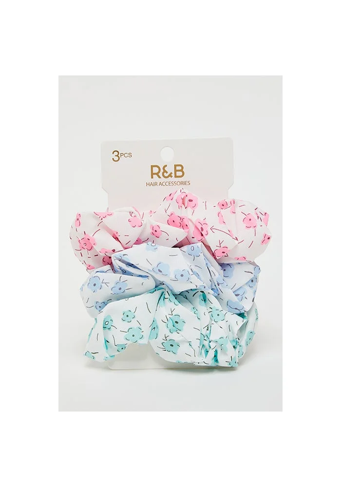 R&b  3 Pack Printed Scrunchies for Women | Best Price UAE