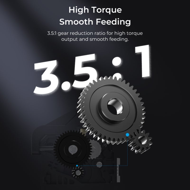 Dual-Gear Drive Extruder: 215g 47.5x42x49mm Black - 3.5:1 High Torque Smooth Feeding, Compact Powerful Extruder for 3D Printer Direct Drive Upgrade - Image 2