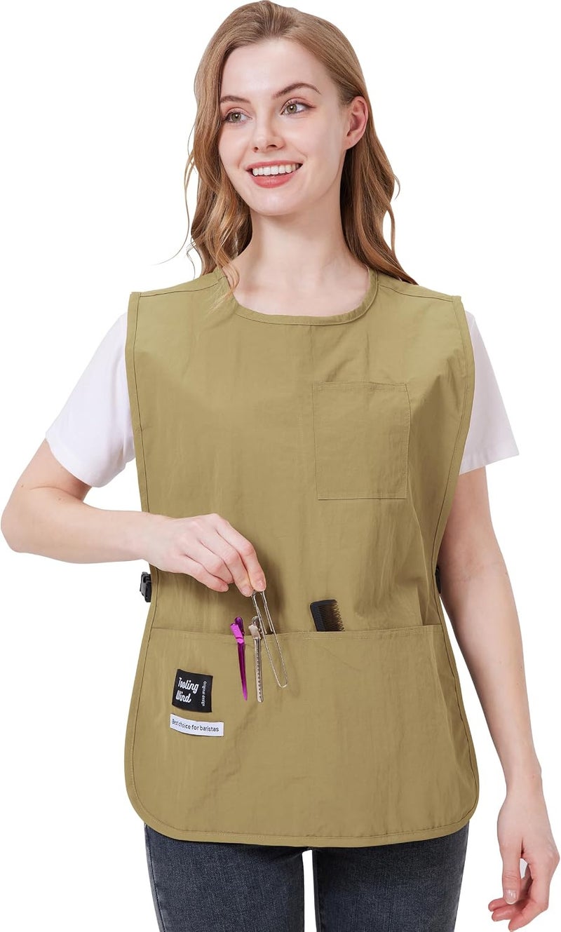 Waterproof Cobbler Apron for Women & Men with Pockets, Barber Smock with Buckle Design, Hair Stylist Apron for Salon, Kitchen, Cooking, Cleaning, and Gardening - Image 3