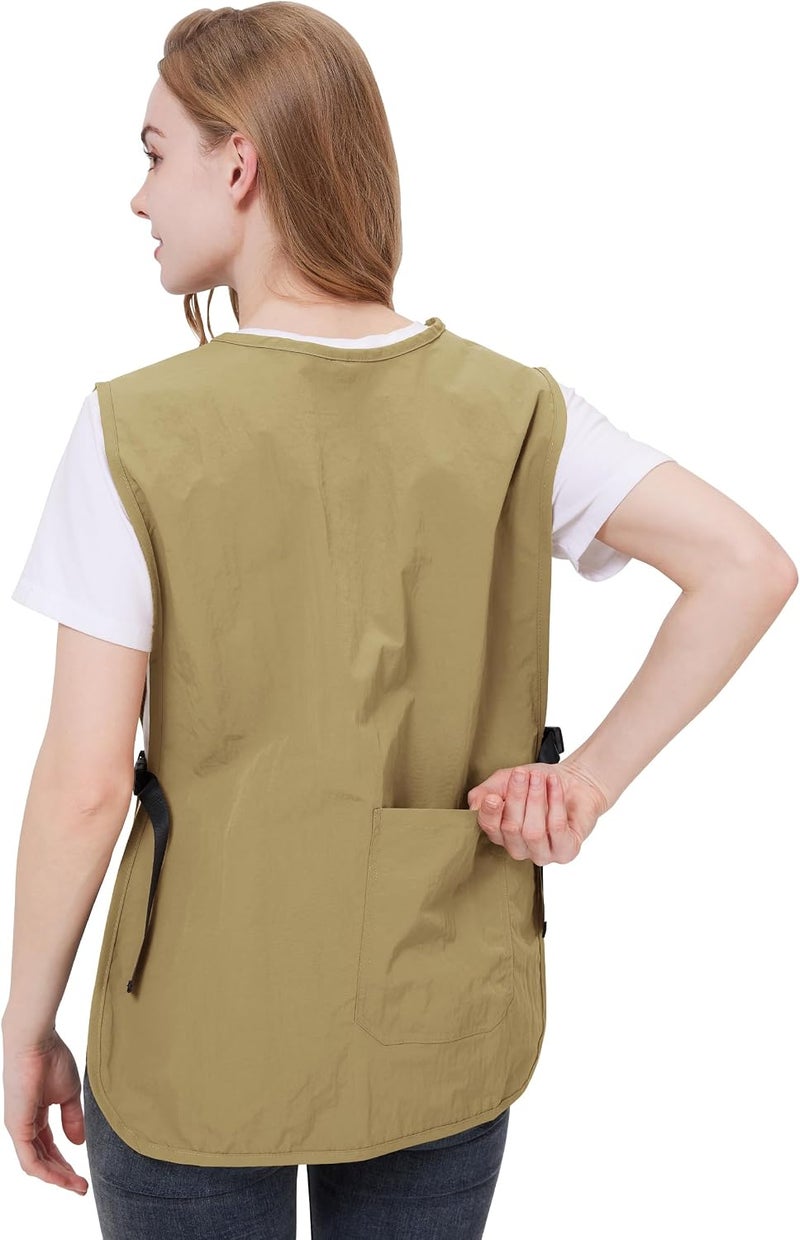 Waterproof Cobbler Apron for Women & Men with Pockets, Barber Smock with Buckle Design, Hair Stylist Apron for Salon, Kitchen, Cooking, Cleaning, and Gardening - Image 4