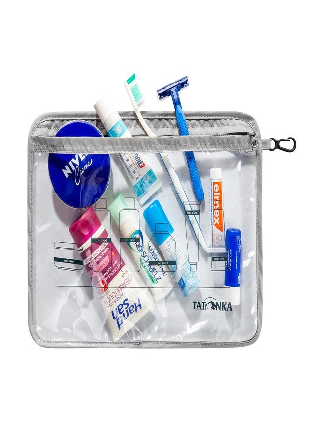 Tatonka Brand Zip Flight Bag A4 Grey, Transparent Toiletry Bag for Taking Liquids onto Aeroplanes - Image 2