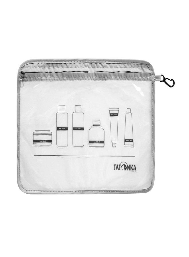 Tatonka Brand Zip Flight Bag A4 Grey, Transparent Toiletry Bag for Taking Liquids onto Aeroplanes - Image 1