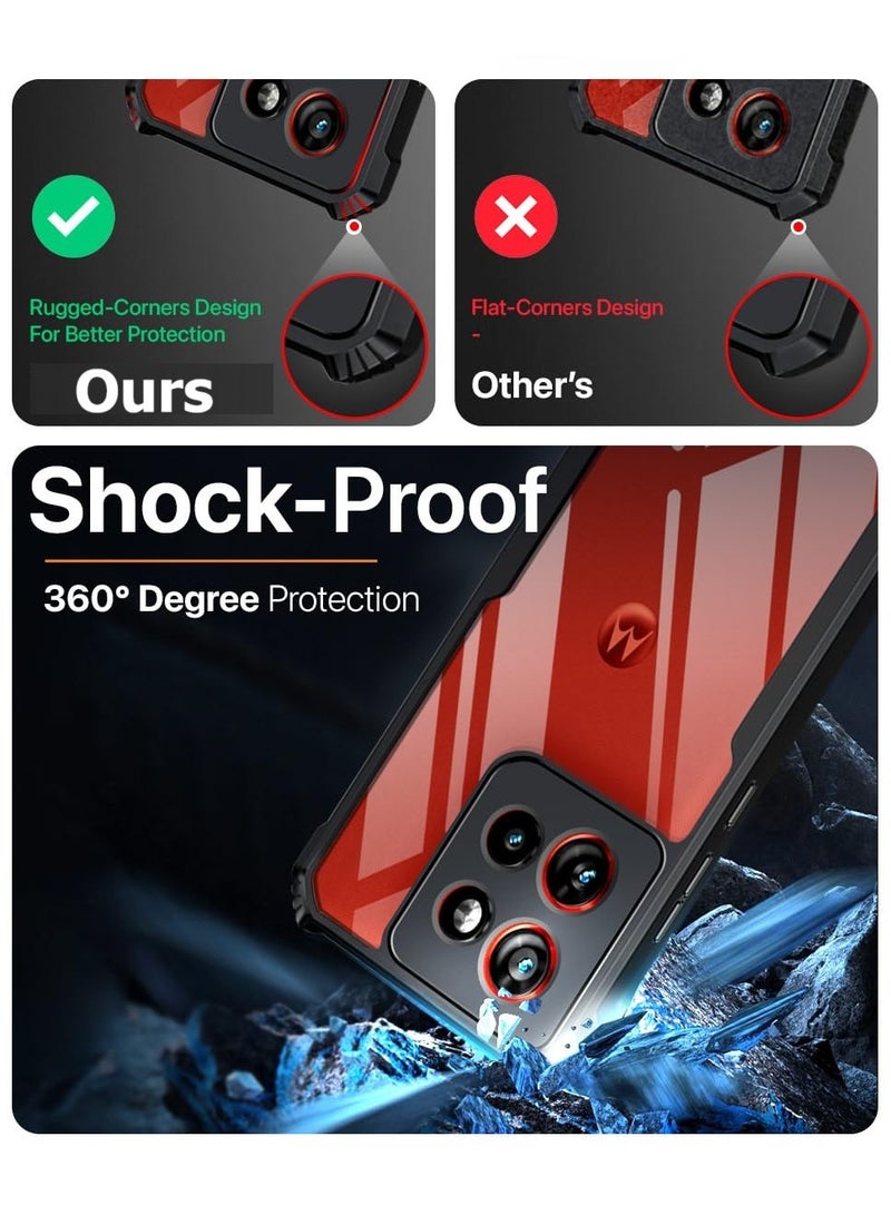 Motorola Edge 50 Neo Shockproof Crystal Clear Back Cover Case with Black Bumper for Moto Edge 50 Neo - Image 3