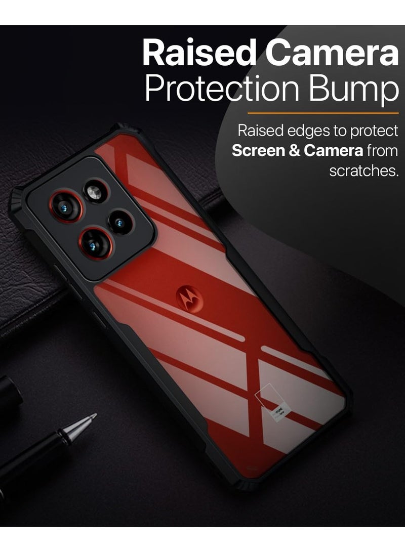 Motorola Edge 50 Neo Shockproof Crystal Clear Back Cover Case with Black Bumper for Moto Edge 50 Neo - Image 4