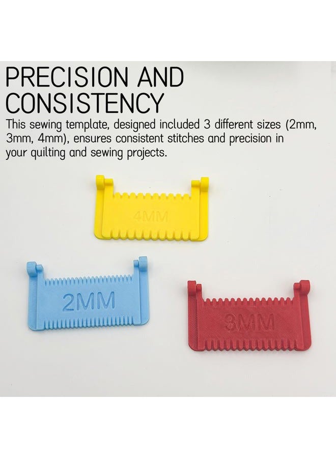 Tizee 2025 Upgrade Template for Sewing - 3 Sizes Non-Slip Stitching Guide Tool with Clips for Fixed Fabric and Consistent Stitches - Image 3
