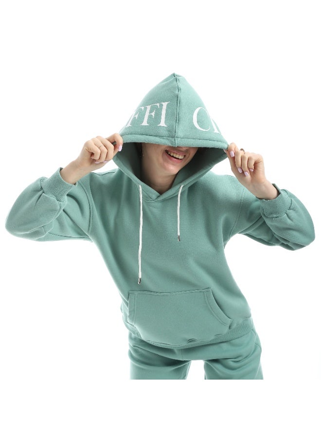 سيزار ترنج حريمي ميلتون قطن مزود بطباعة علي البنطلون والكابيتشو - Image 5