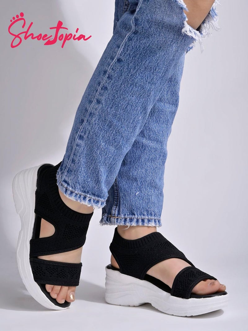 Shoetopia Women's Sandal-6 Kids UK (Milton-Black)-EU39 - Image 4