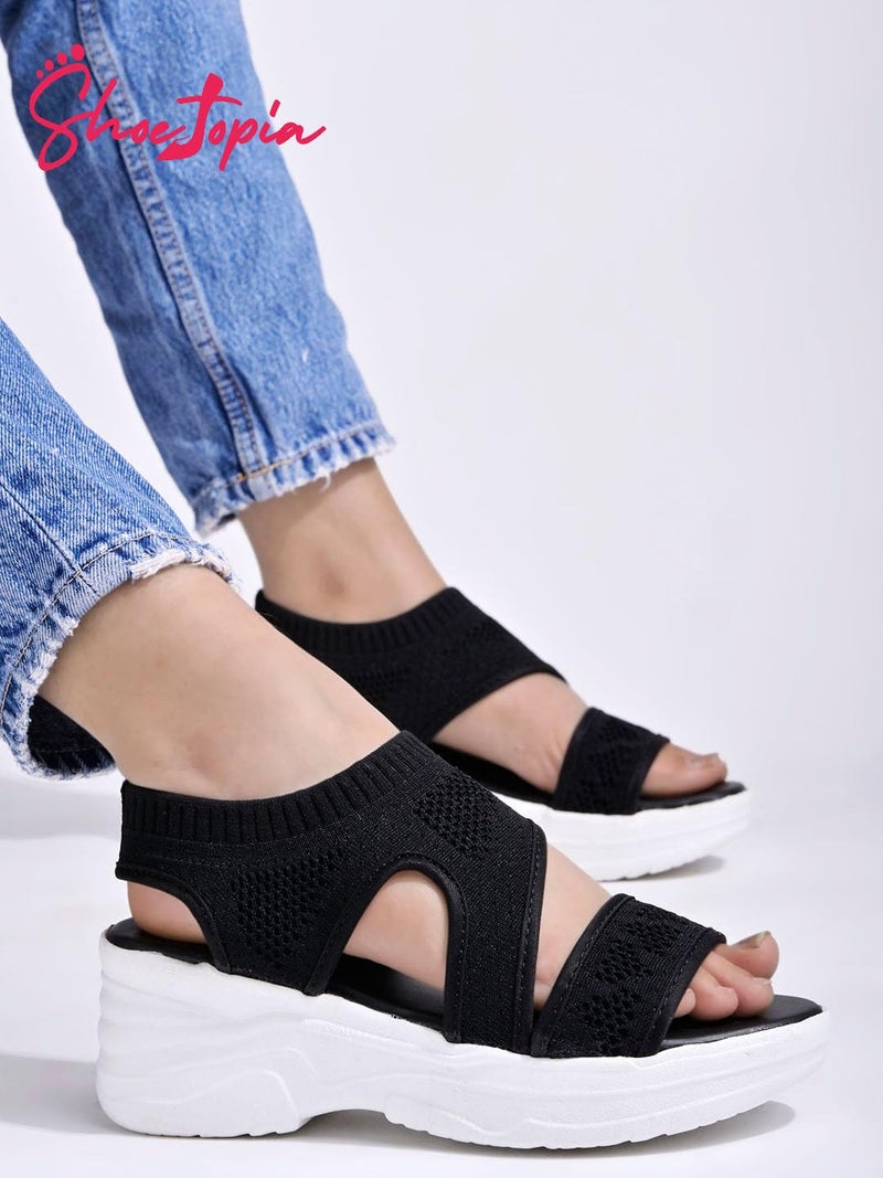 Shoetopia Women's Sandal-6 Kids UK (Milton-Black)-EU39 - Image 3